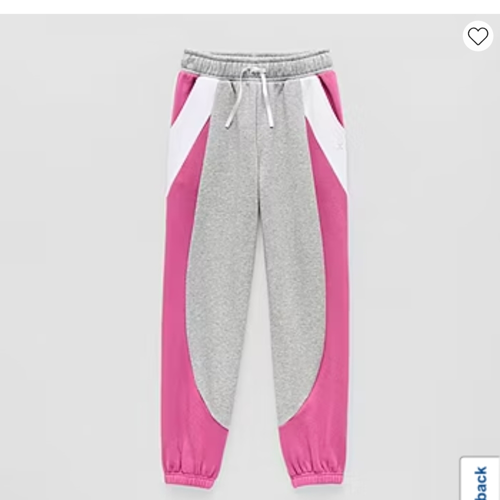 Kids Pink and Gray Jogger Pants